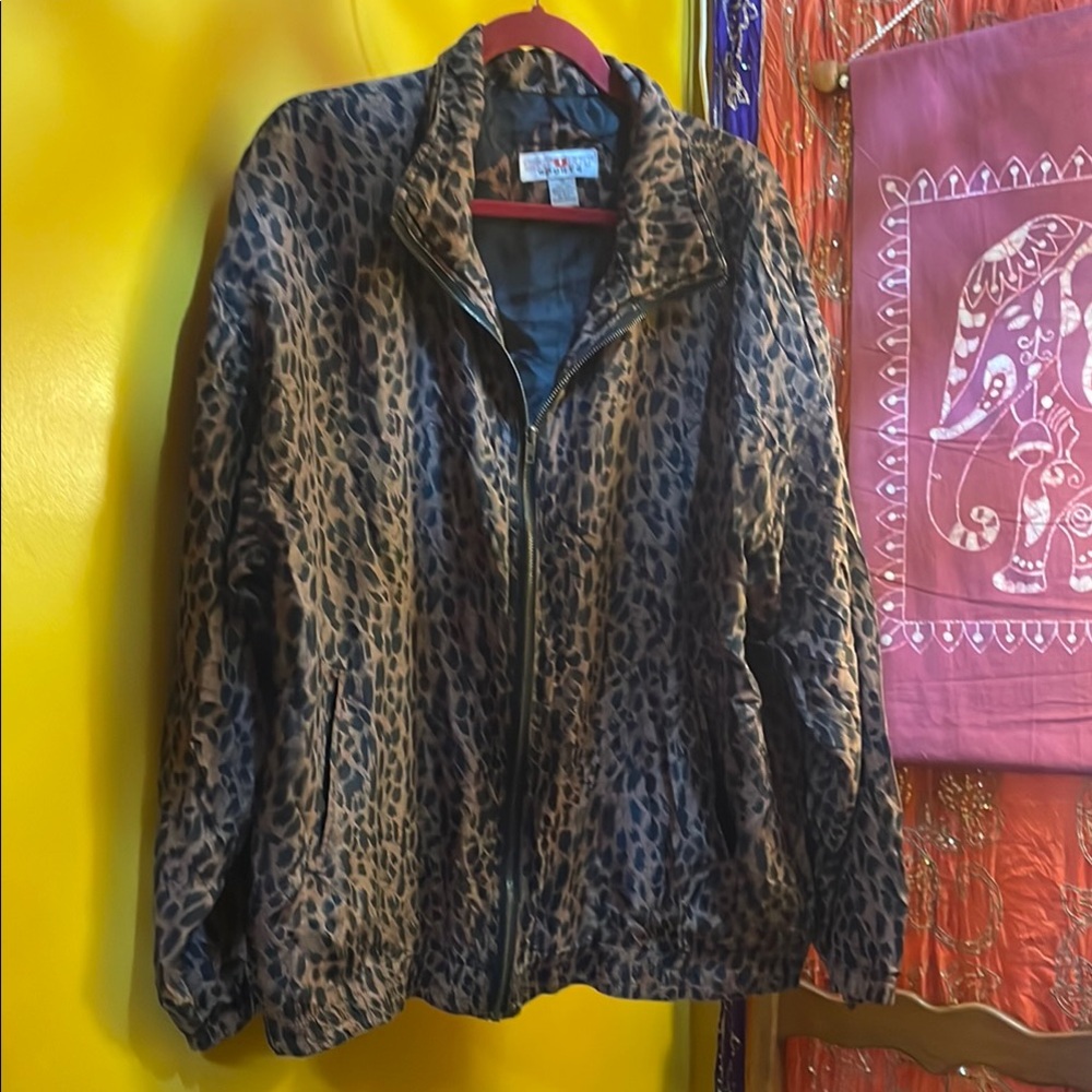 Stunt Sports Vintage silk Leopard Print Jacket